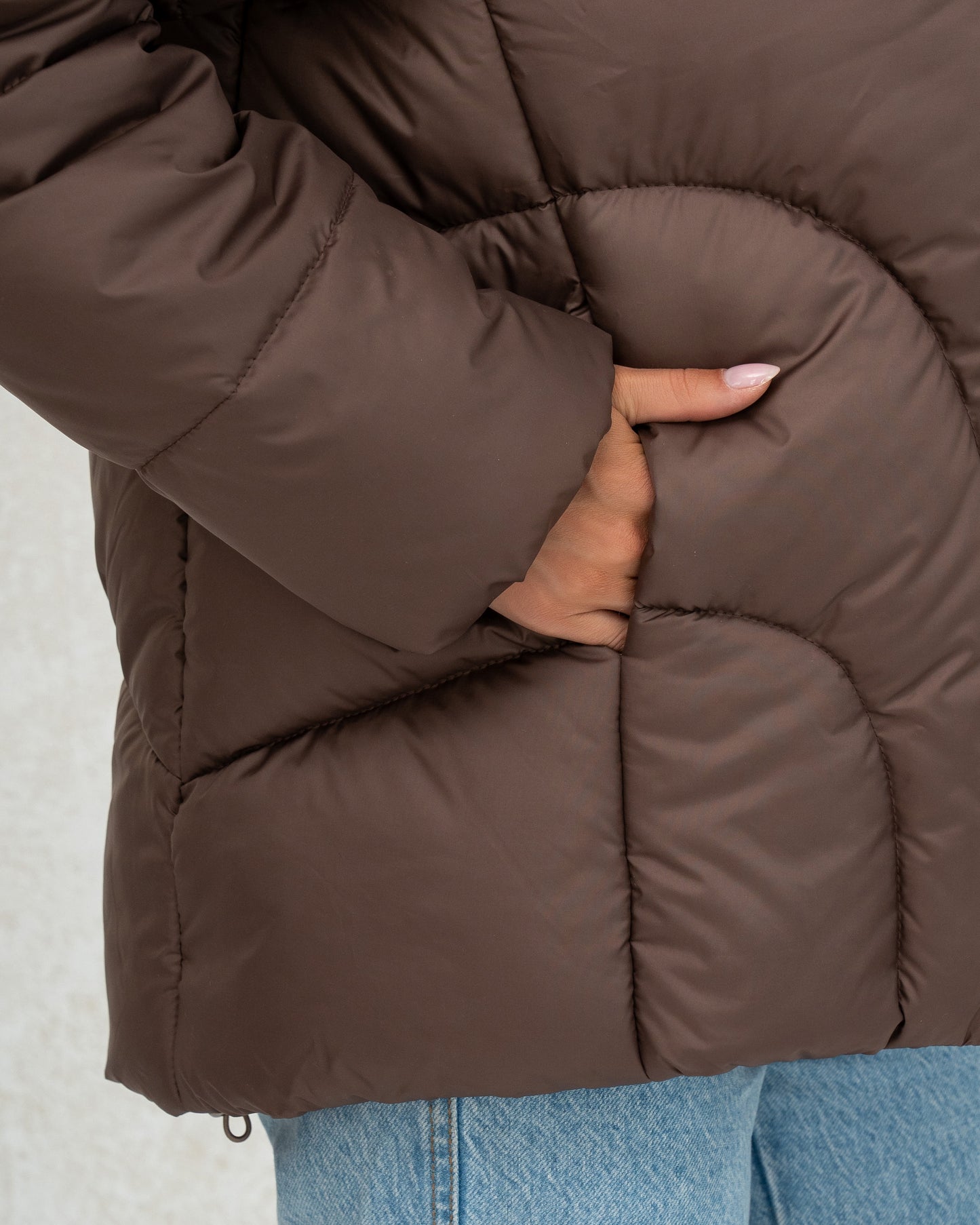 Damen-Winterjacke mit Kunstdaunen 0472 schokolade