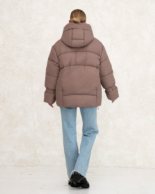 Damen-Winterjacke mit Kunstdaunen 0477 beige