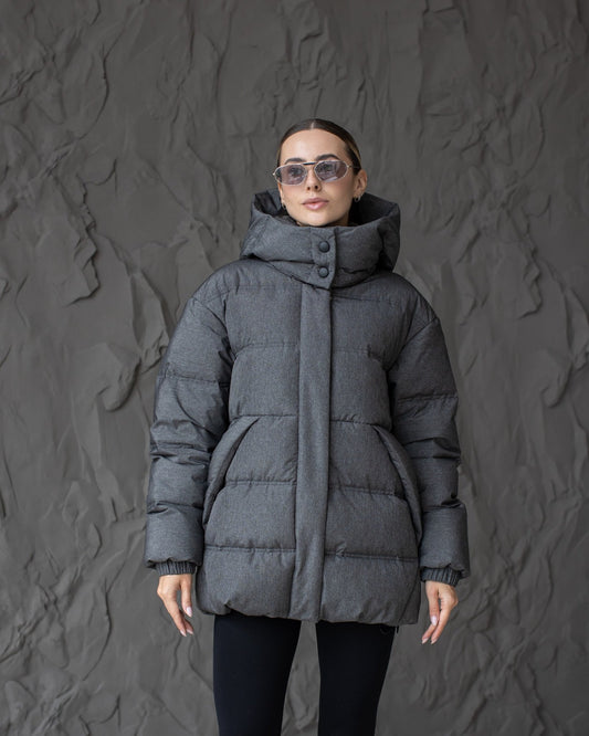 Damen-Winterjacke mit Kunstdaunen 0486 Grau A.G.