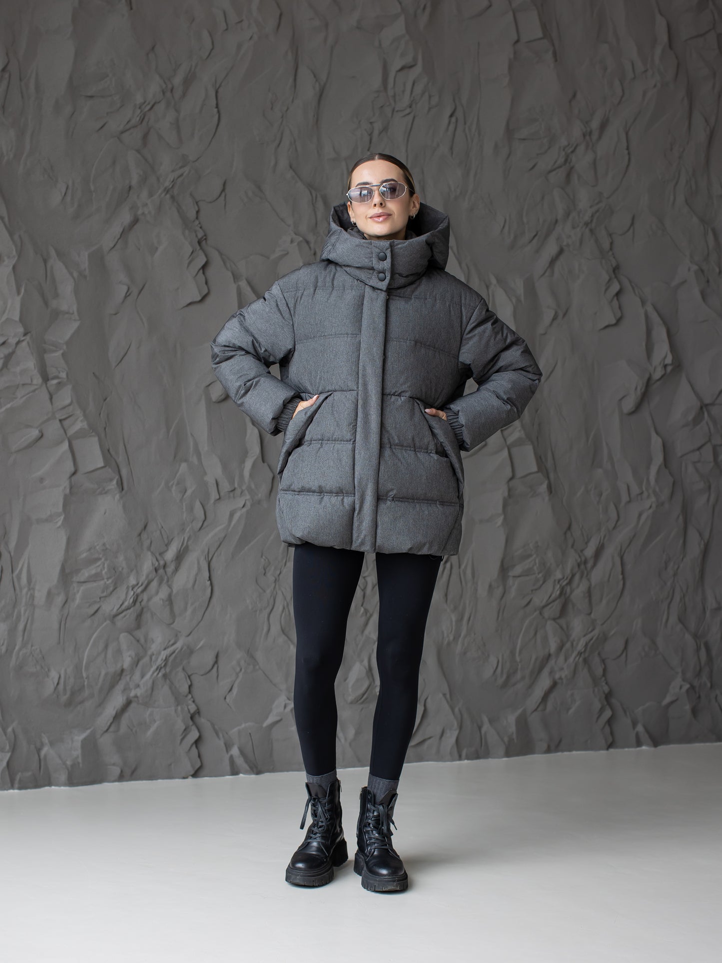 Damen-Winterjacke mit Kunstdaunen 0486 Grau A.G.