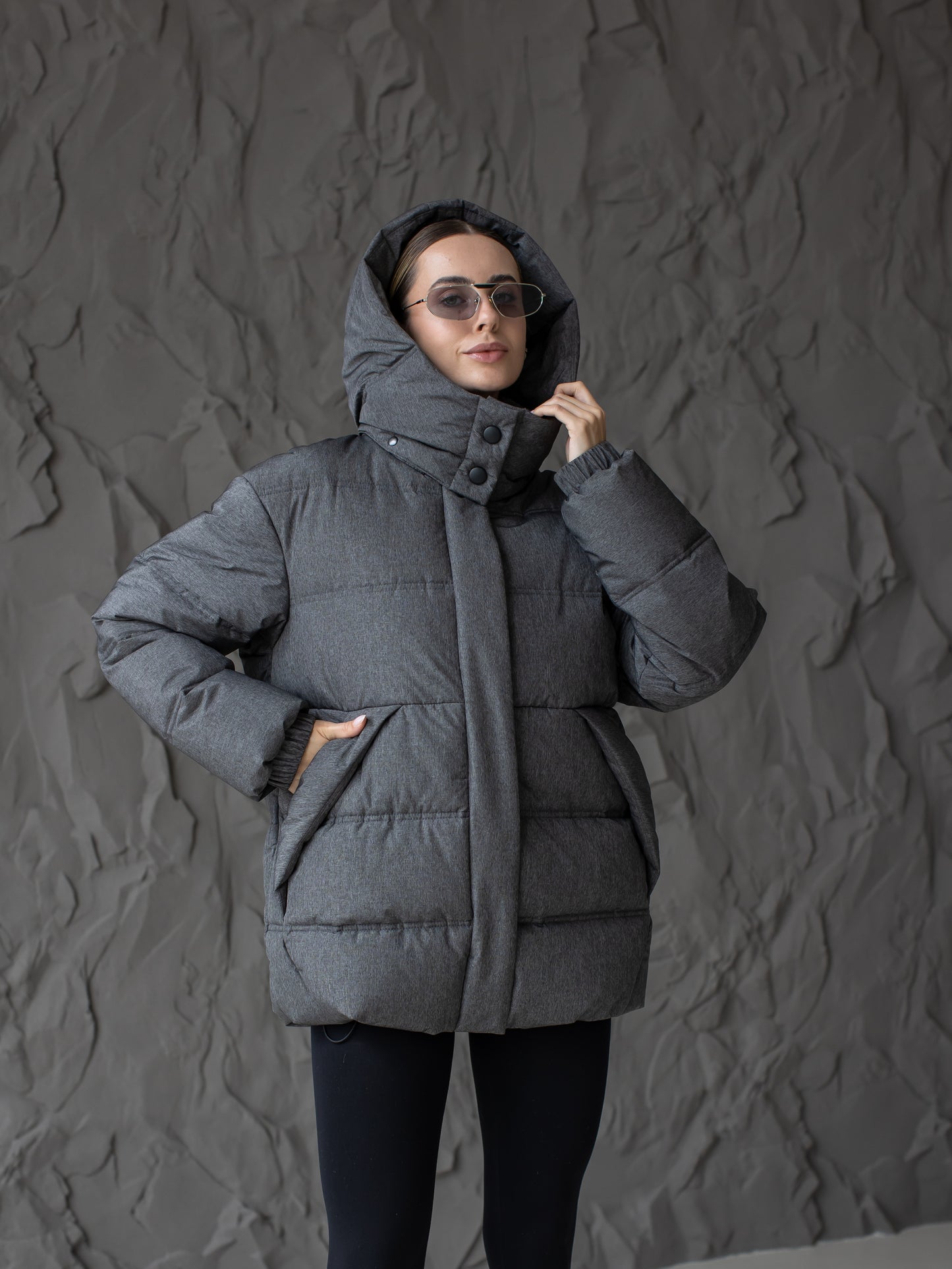 Damen-Winterjacke mit Kunstdaunen 0486 Grau A.G.