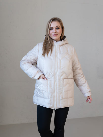 Wendbare Damenjacke mit Kapuze und bequemer Passform