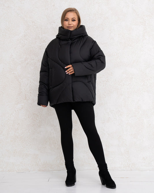 Damen-Winterjacke mit Kunstdaunen 0480 Schwarz