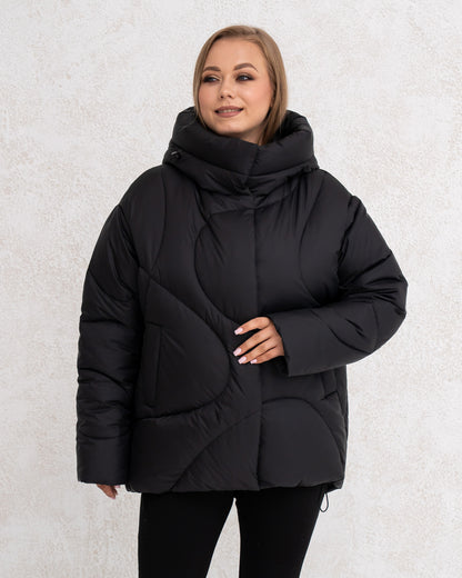 Damen-Winterjacke mit Kunstdaunen 0480 Schwarz