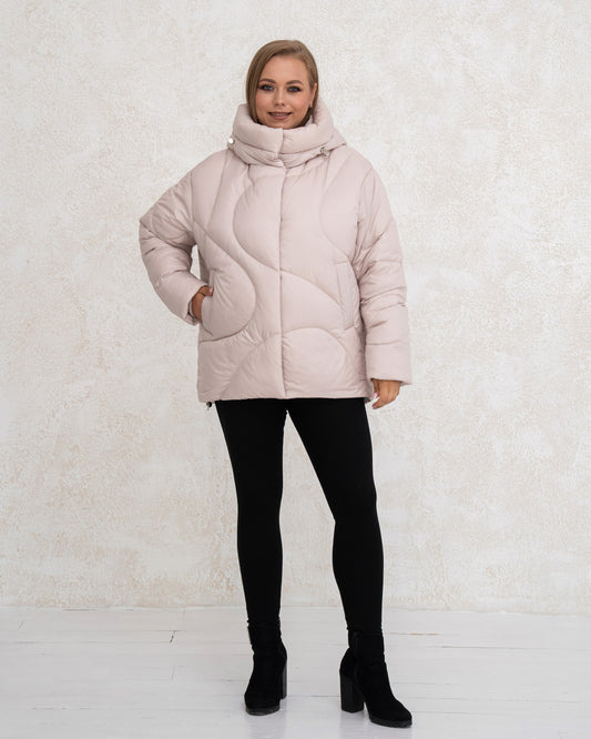 Damen-Winterjacke mit Kunstdaunen 0480 Milchweiß