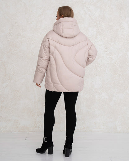 Damen-Winterjacke mit Kunstdaunen 0480 Milchweiß