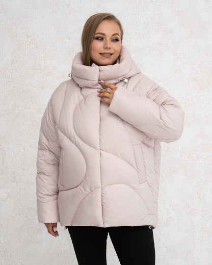 Damen-Winterjacke mit Kunstdaunen 0480 Milchweiß