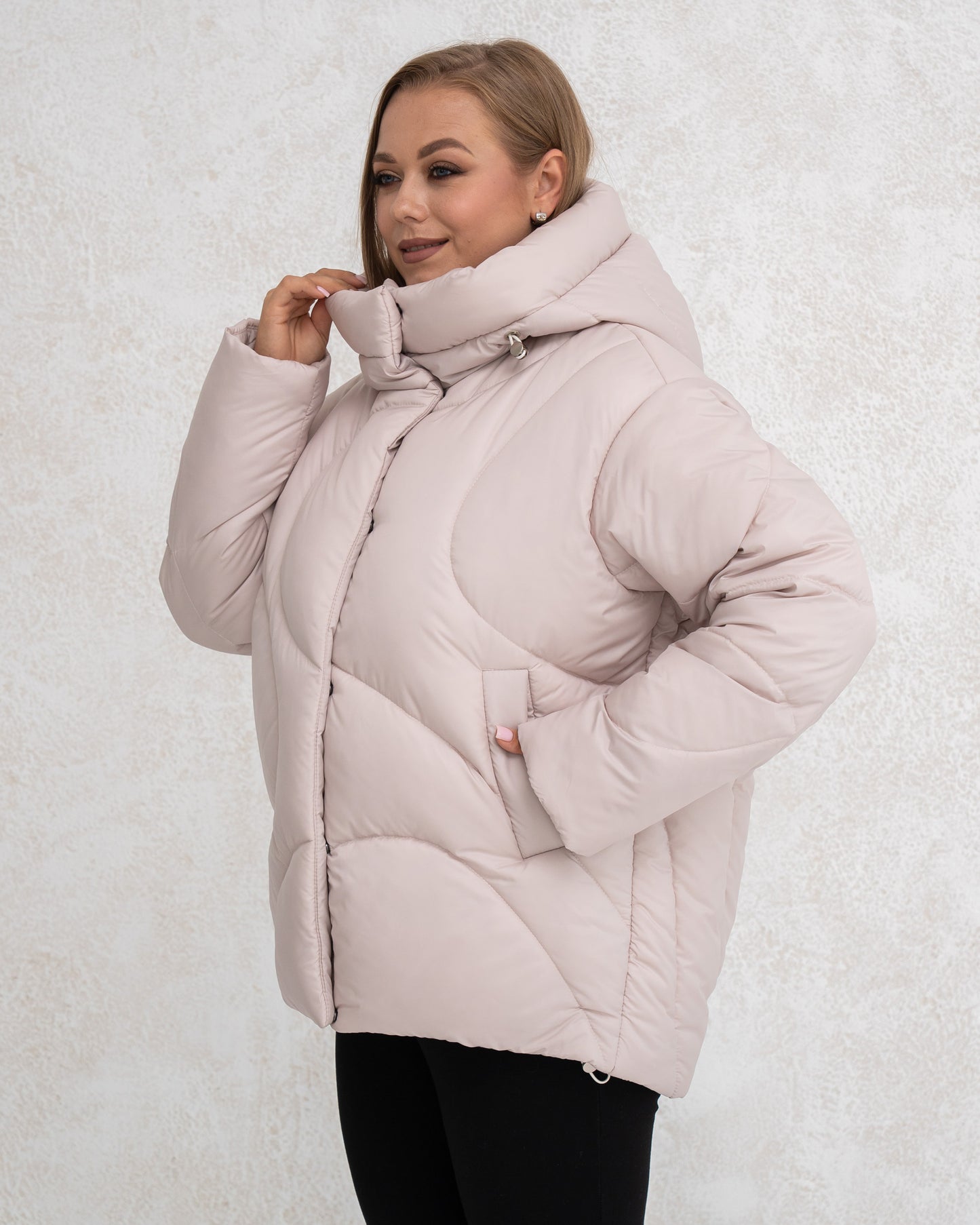 Damen-Winterjacke mit Kunstdaunen 0480 Milchweiß