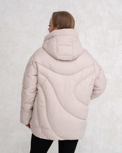 Damen-Winterjacke mit Kunstdaunen 0480 Milchweiß