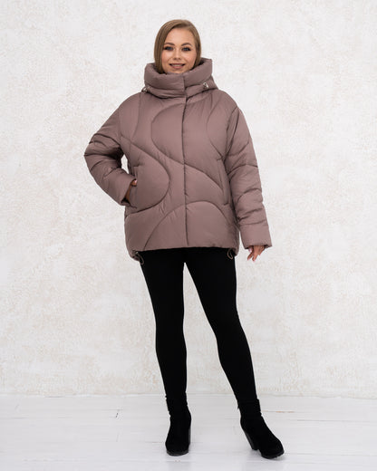 Damen-Winterjacke mit Kunstdaunen 0480 Beige