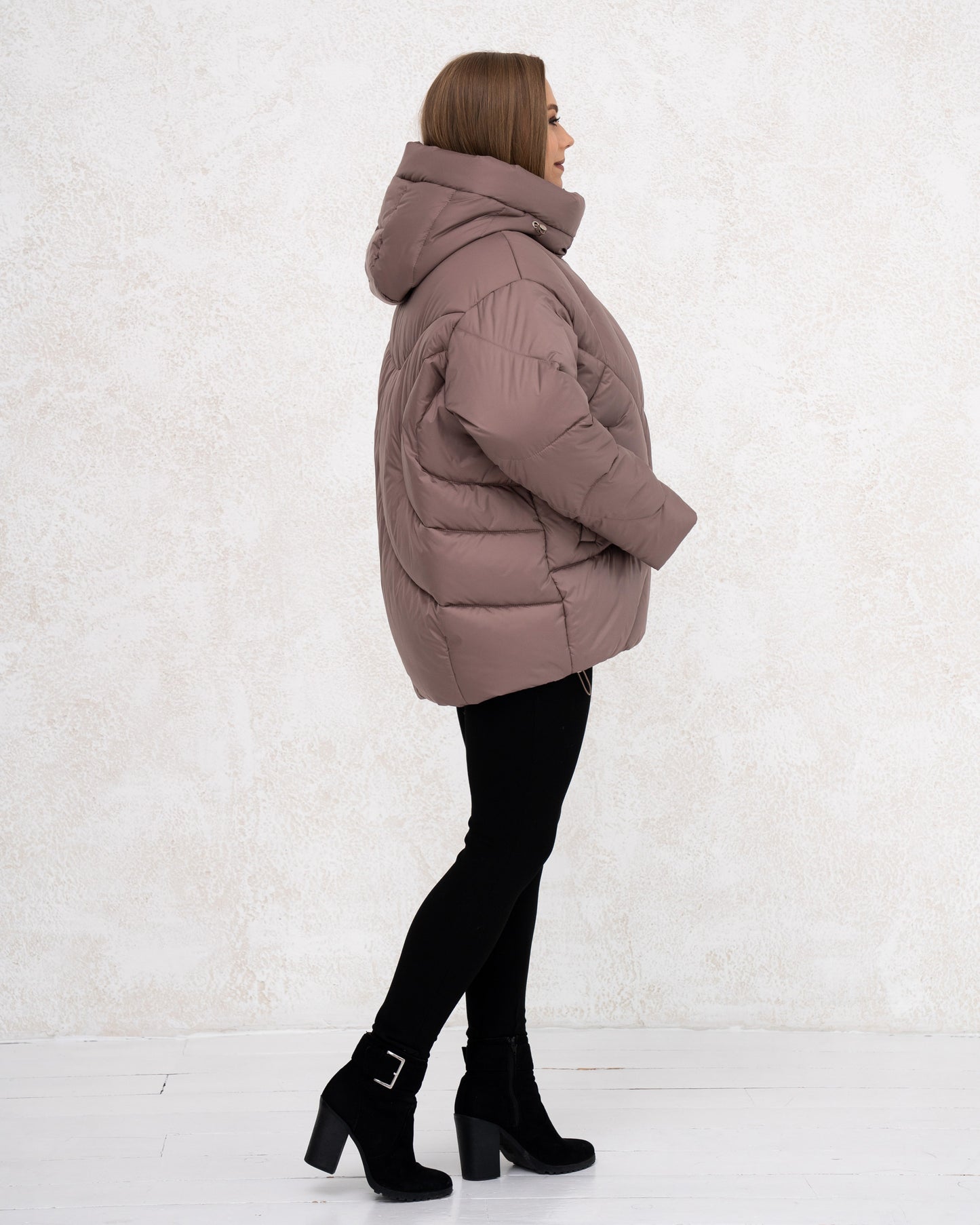 Damen-Winterjacke mit Kunstdaunen 0480 Beige