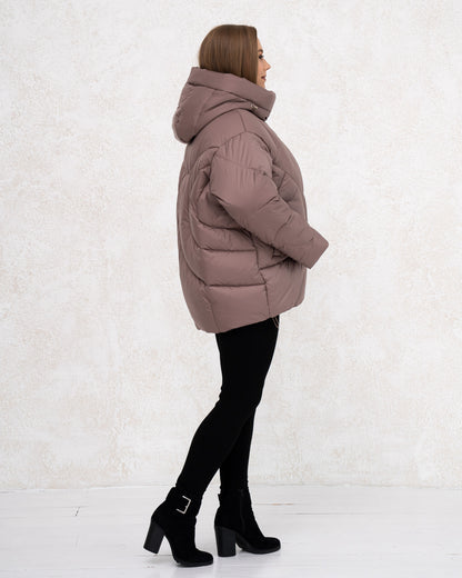 Damen-Winterjacke mit Kunstdaunen 0480 Beige