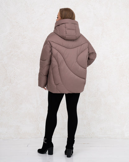 Damen-Winterjacke mit Kunstdaunen 0480 Beige