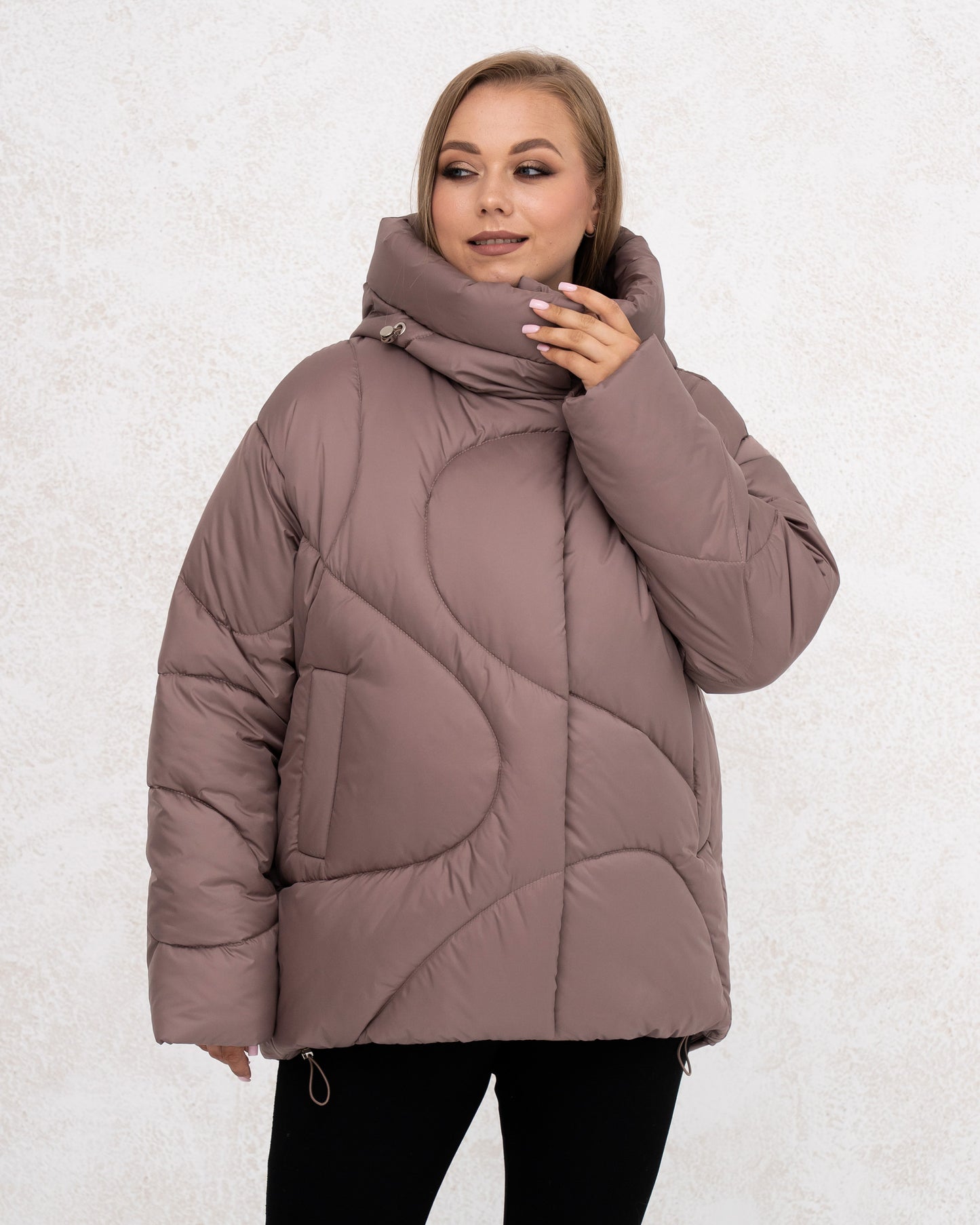 Damen-Winterjacke mit Kunstdaunen 0480 Beige