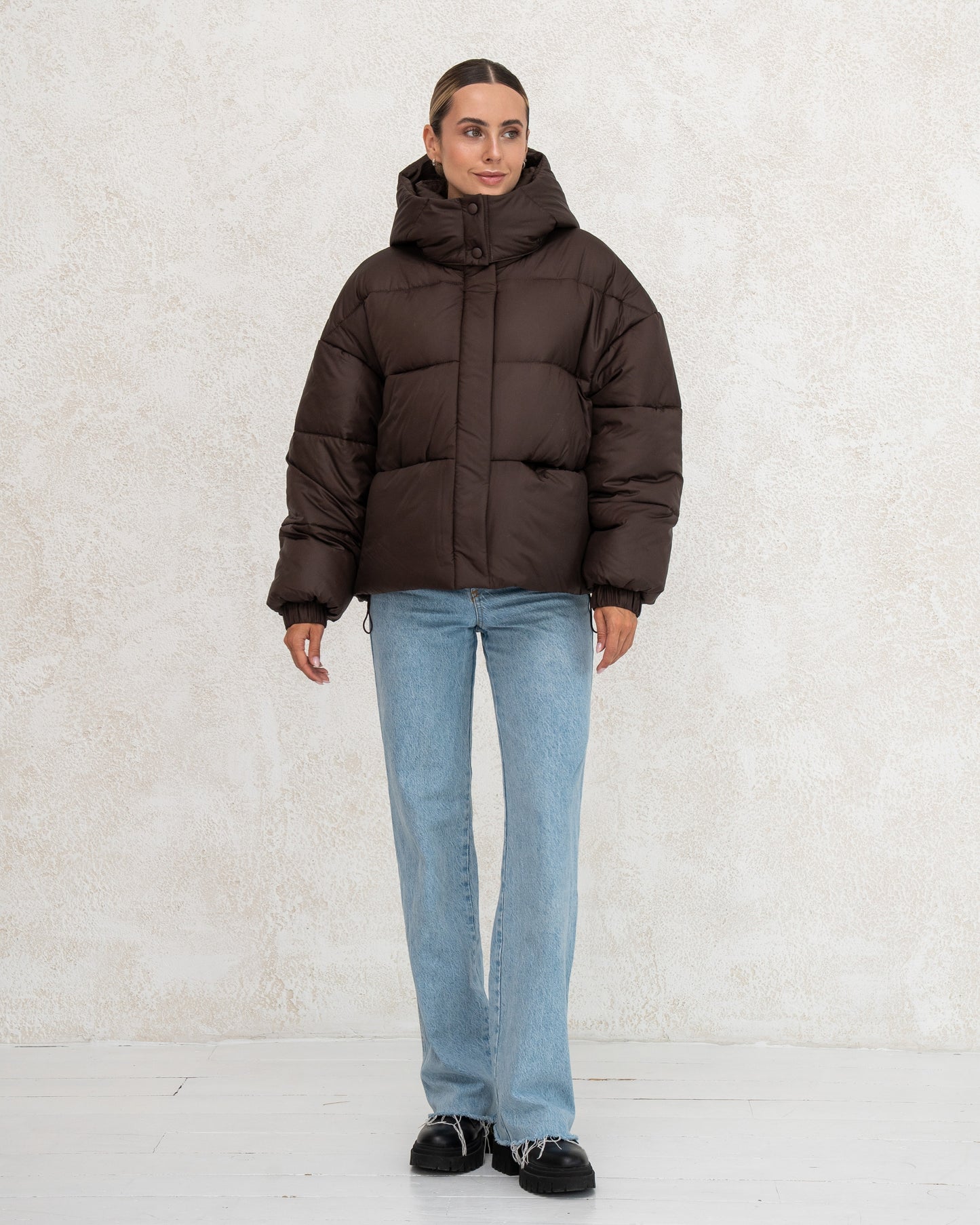 Damen-Winterjacke mit Kunstdaunen 0470 schokolade