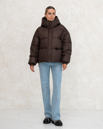 Damen-Winterjacke mit Kunstdaunen 0470 schokolade