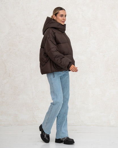 Damen-Winterjacke mit Kunstdaunen 0470 schokolade