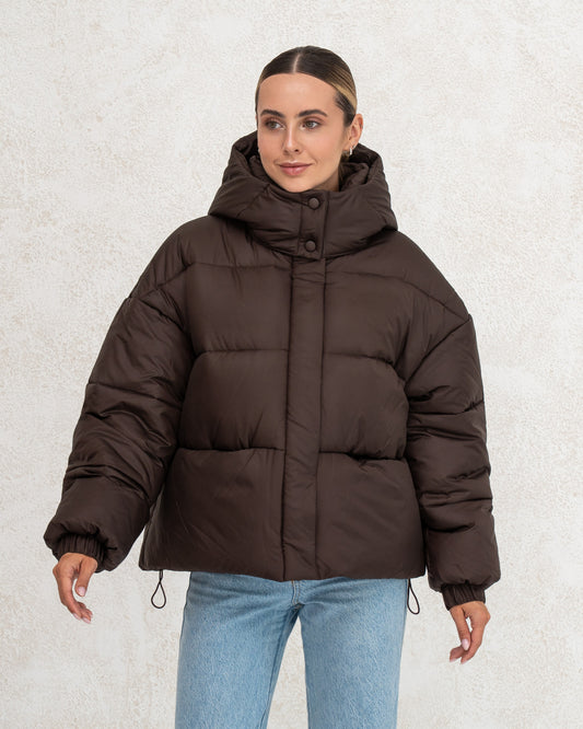 Damen-Winterjacke mit Kunstdaunen 0470 schokolade