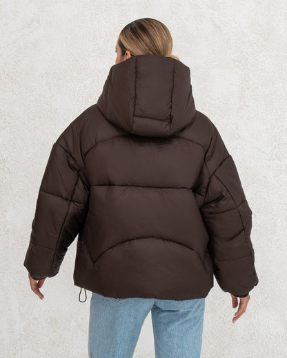Damen-Winterjacke mit Kunstdaunen 0470 schokolade
