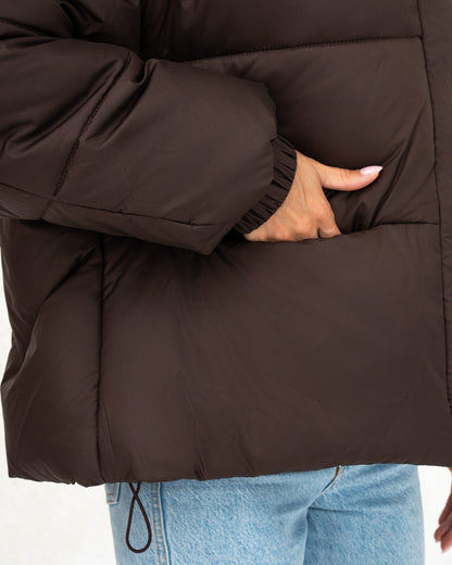 Damen-Winterjacke mit Kunstdaunen 0470 schokolade