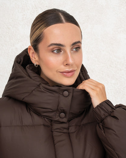 Damen-Winterjacke mit Kunstdaunen 0470 schokolade