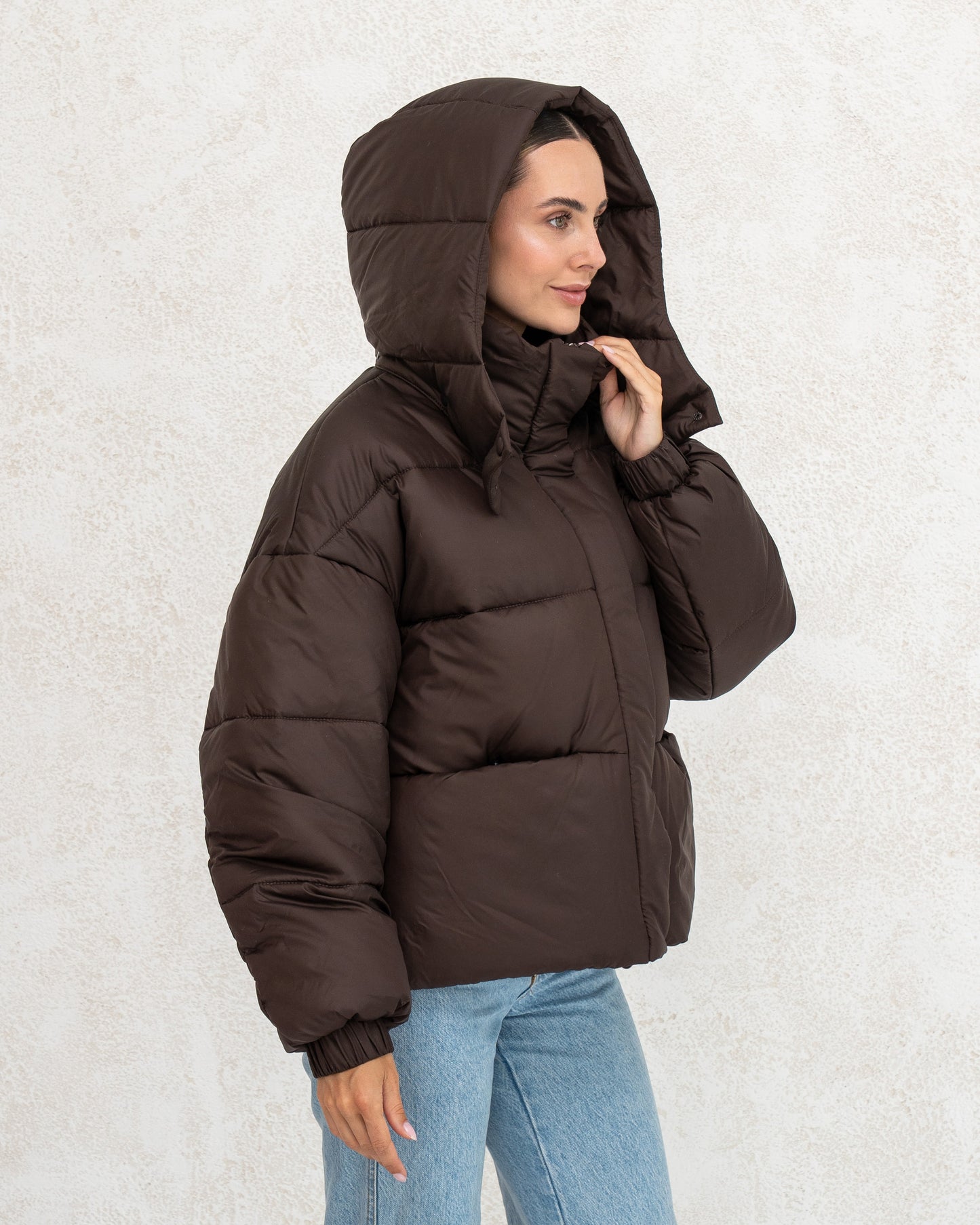 Damen-Winterjacke mit Kunstdaunen 0470 schokolade