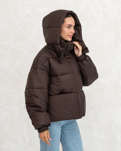 Damen-Winterjacke mit Kunstdaunen 0470 schokolade
