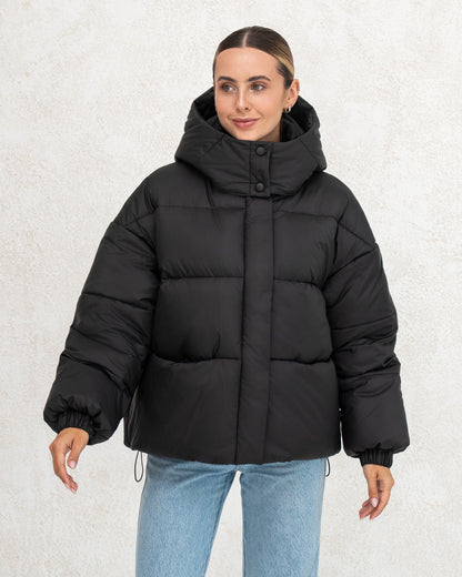 Damen-Winterjacke mit Kunstdaunen 0470 schwarz