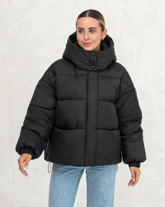 Damen-Winterjacke mit Kunstdaunen 0470 schwarz