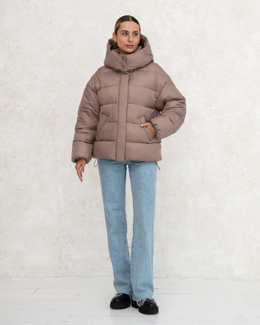 Damen-Winterjacke mit Kunstdaunen 0471 Beige