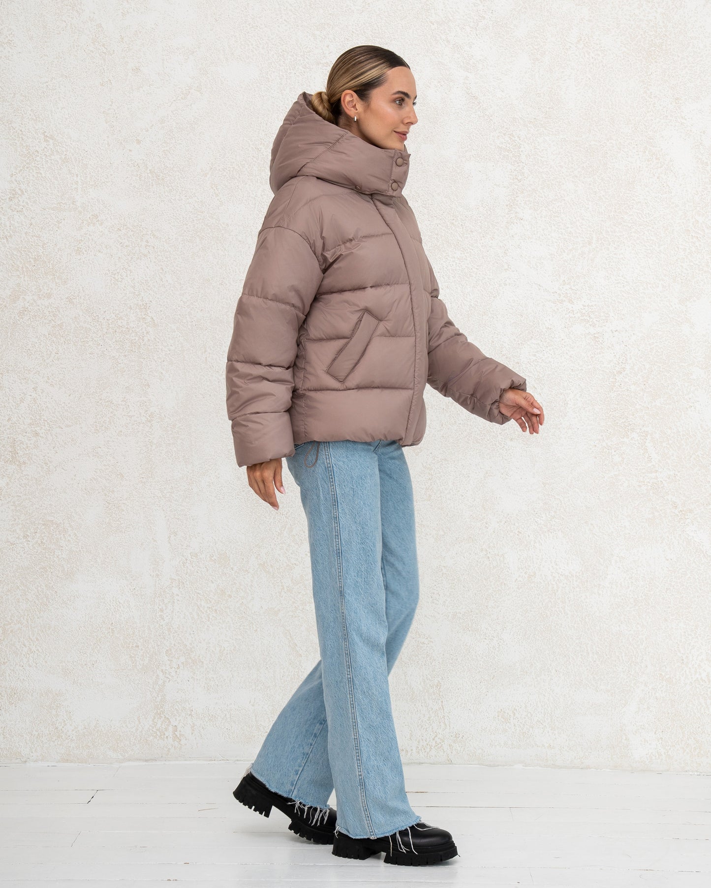 Damen-Winterjacke mit Kunstdaunen 0471 Beige