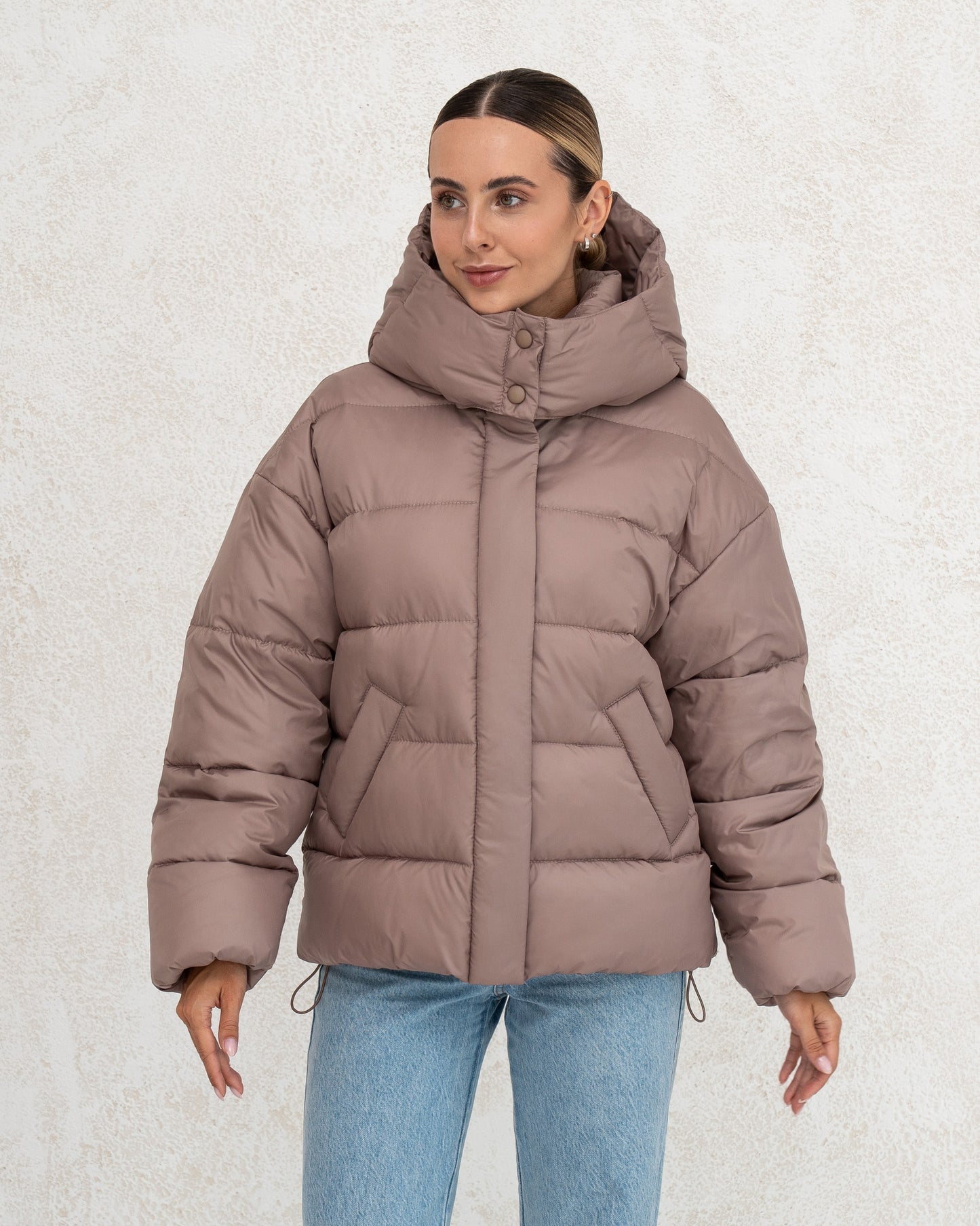 Damen-Winterjacke mit Kunstdaunen 0471 Beige