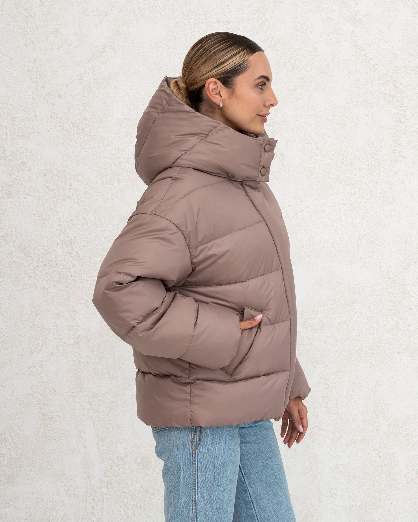 Damen-Winterjacke mit Kunstdaunen 0471 Beige