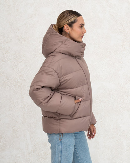 Damen-Winterjacke mit Kunstdaunen 0471 Beige