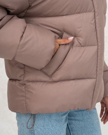 Damen-Winterjacke mit Kunstdaunen 0471 Beige