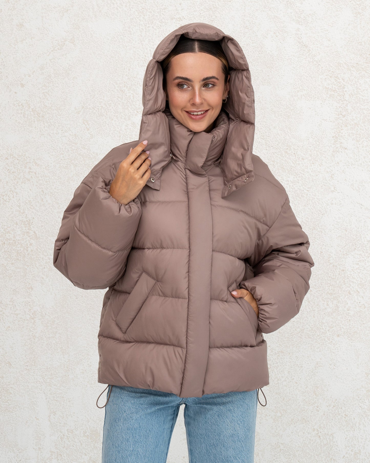 Damen-Winterjacke mit Kunstdaunen 0471 Beige