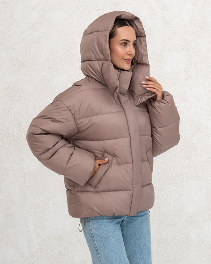 Damen-Winterjacke mit Kunstdaunen 0471 Beige
