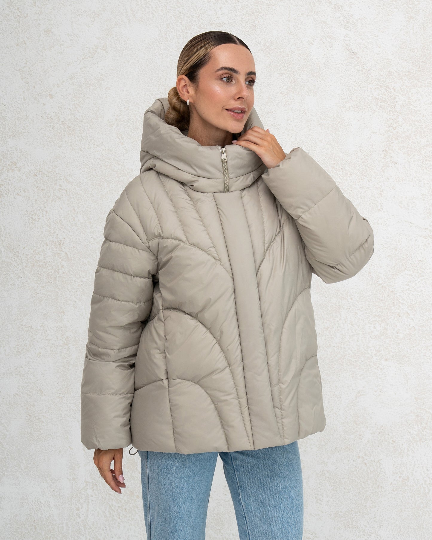 Damen-Winterjacke mit Kunstdaunen 0472 oliv