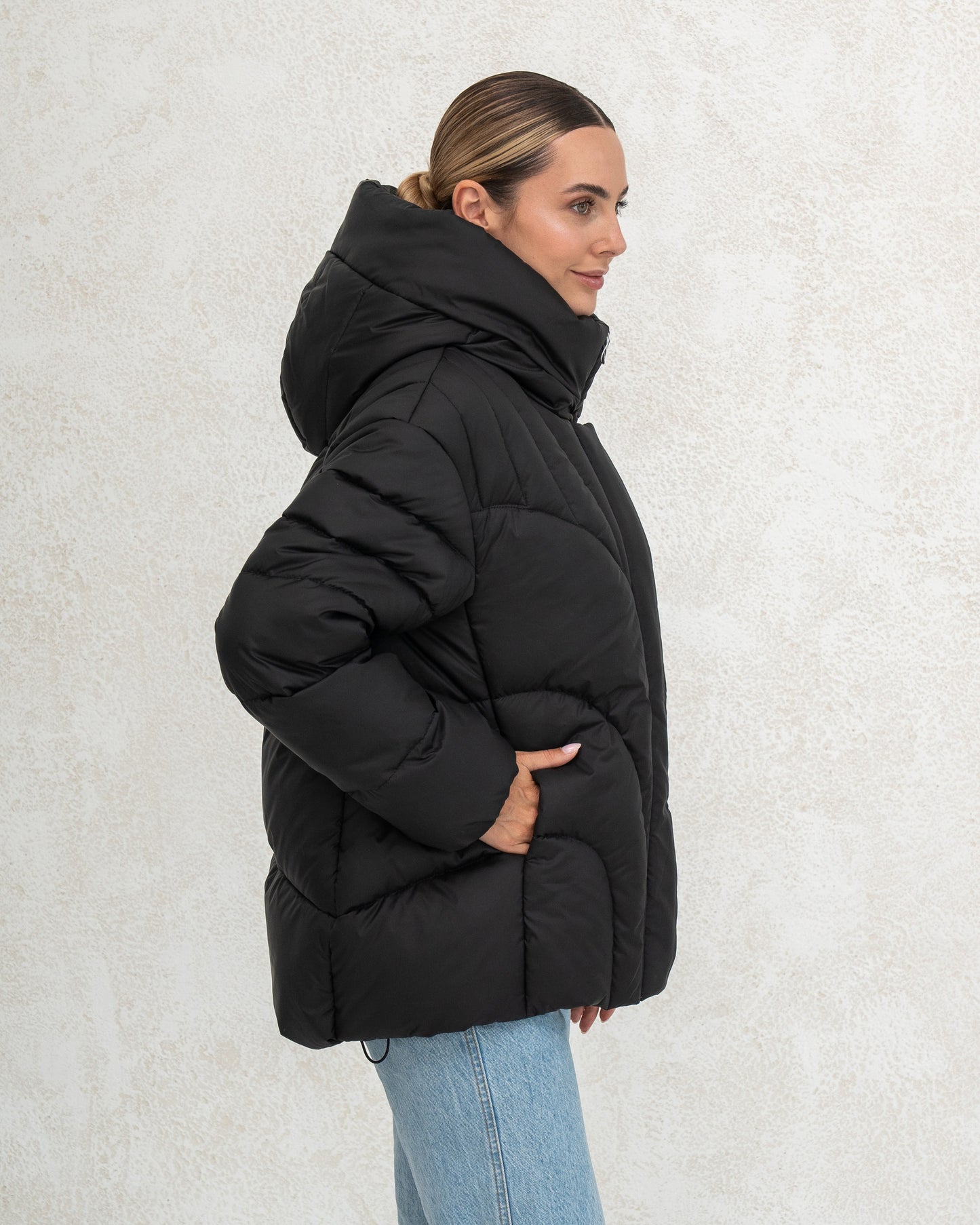 Damen-Winterjacke mit Kunstdaunen 0472 schwarz
