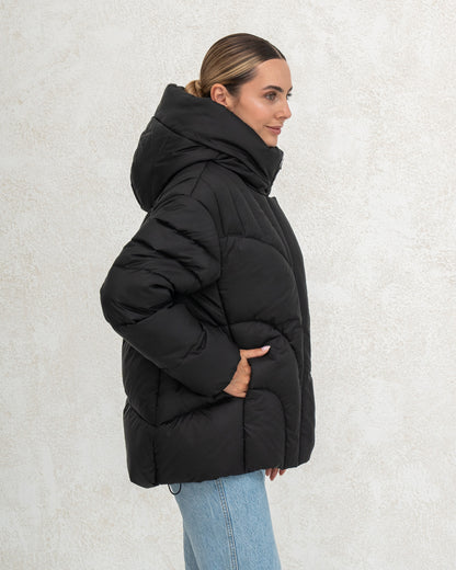 Damen-Winterjacke mit Kunstdaunen 0472 schwarz