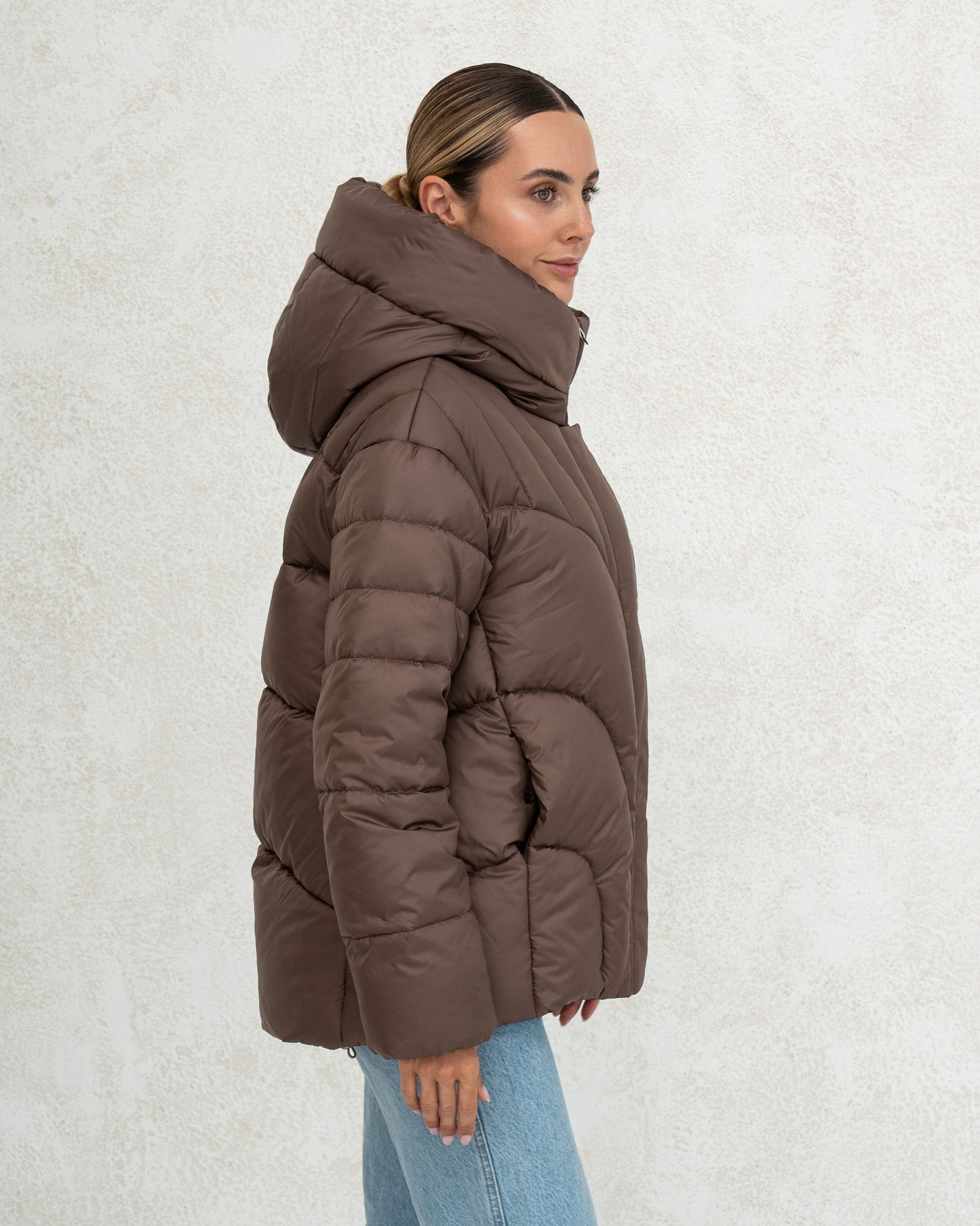 Damen-Winterjacke mit Kunstdaunen 0472 schokolade