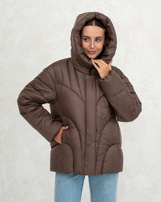 Damen-Winterjacke mit Kunstdaunen 0472 schokolade