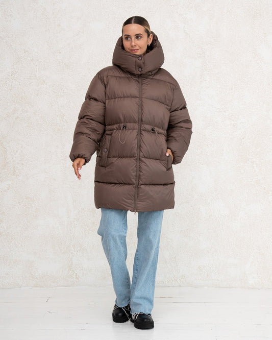 Damen-Winterjacke mit Kunstdaunen 0476 Schokolade