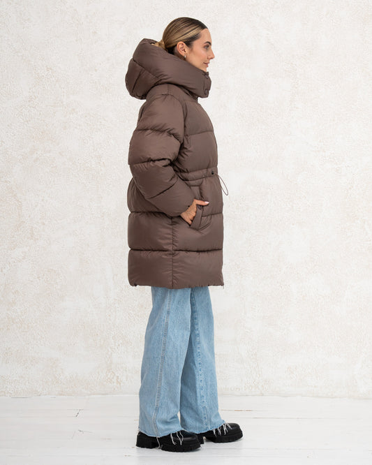 Damen-Winterjacke mit Kunstdaunen 0476 Schokolade