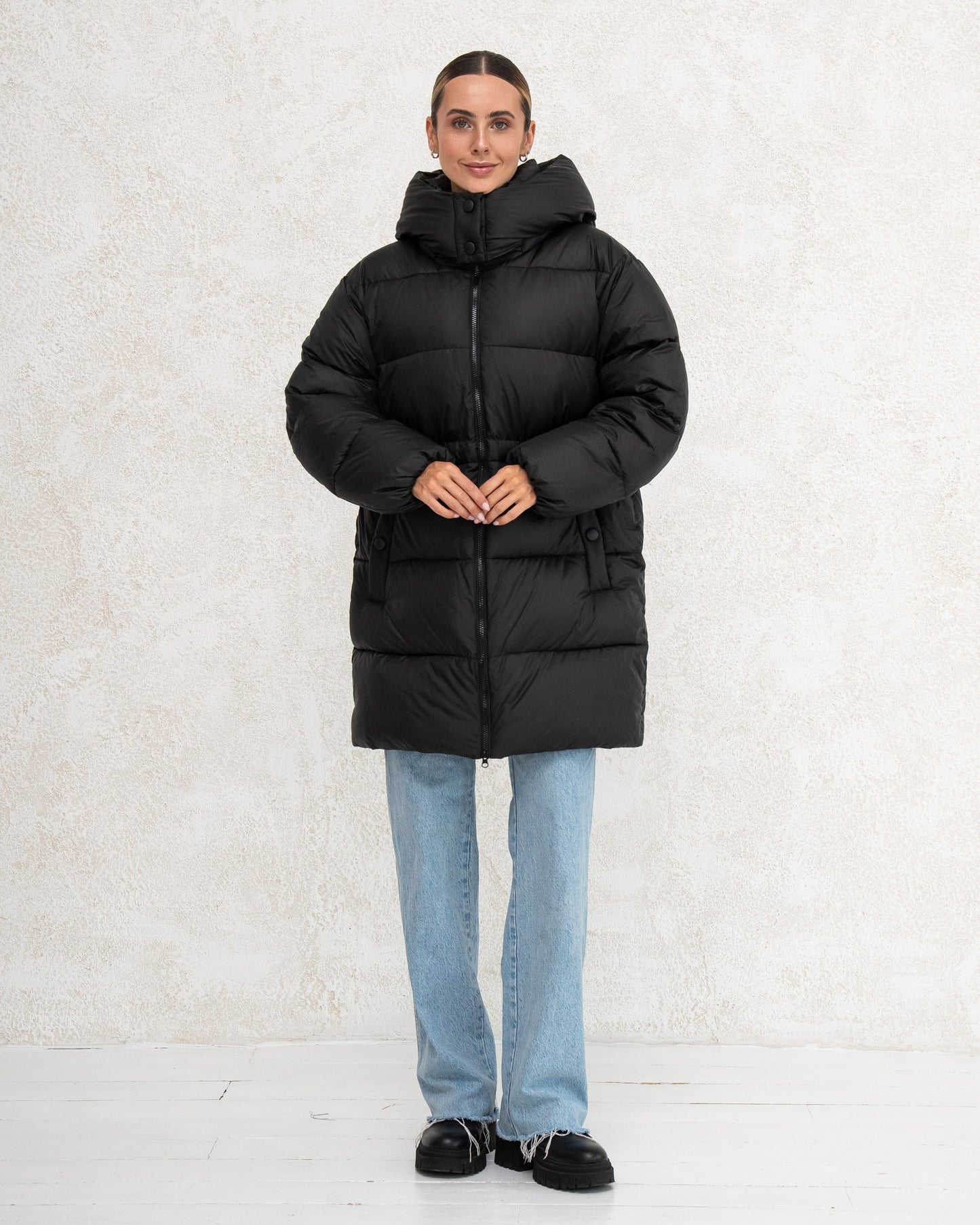 Damen-Winterjacke mit Kunstdaunen 0476 Schwarz
