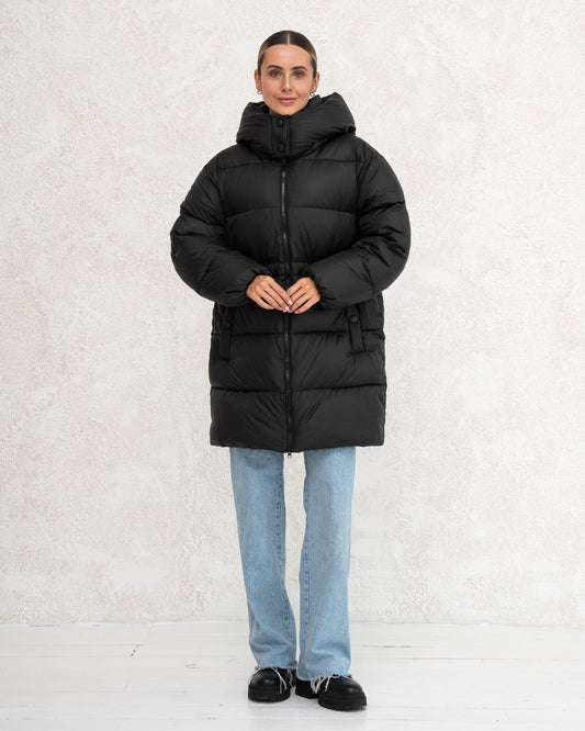Damen-Winterjacke mit Kunstdaunen 0476 Schwarz