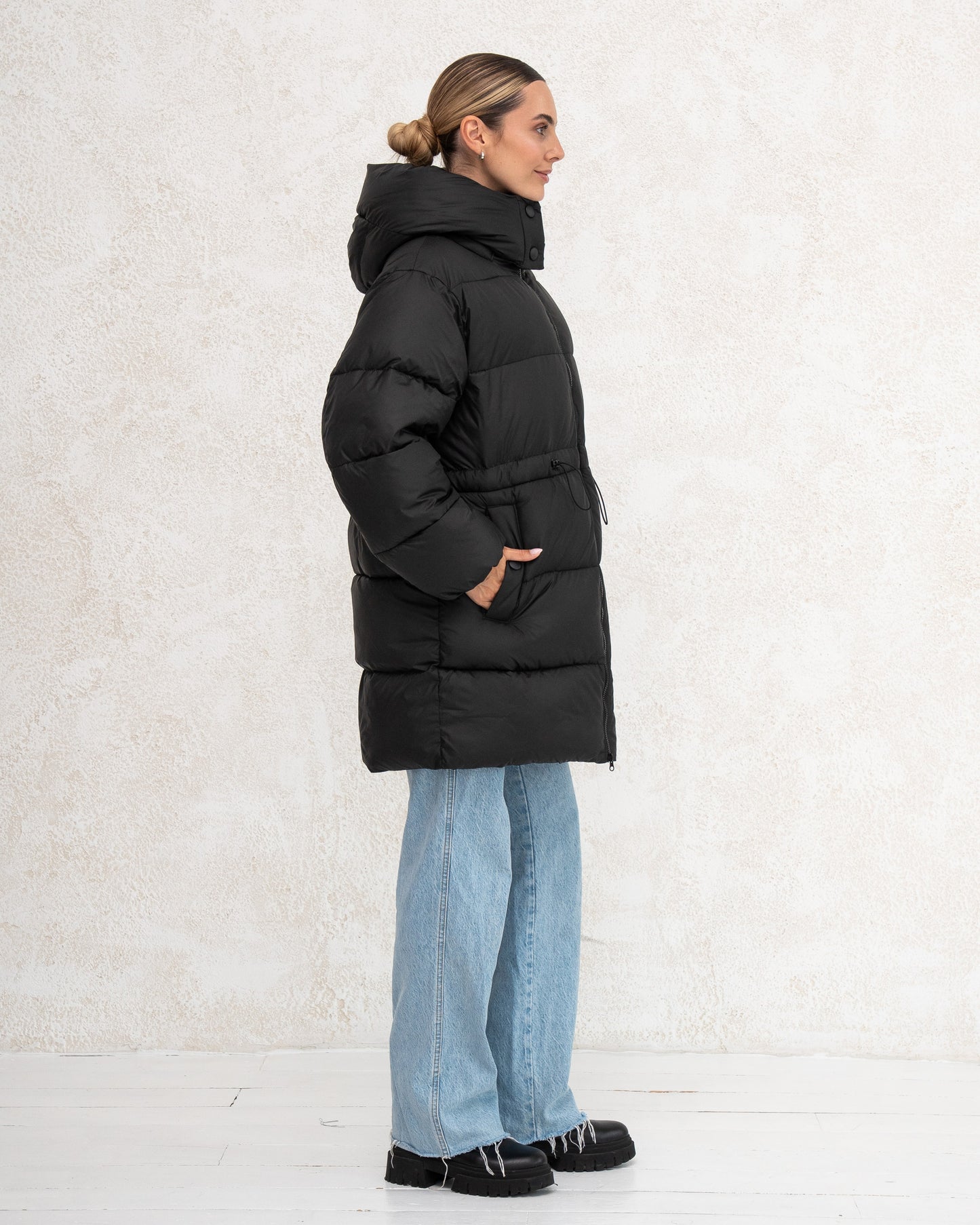 Damen-Winterjacke mit Kunstdaunen 0476 Schwarz