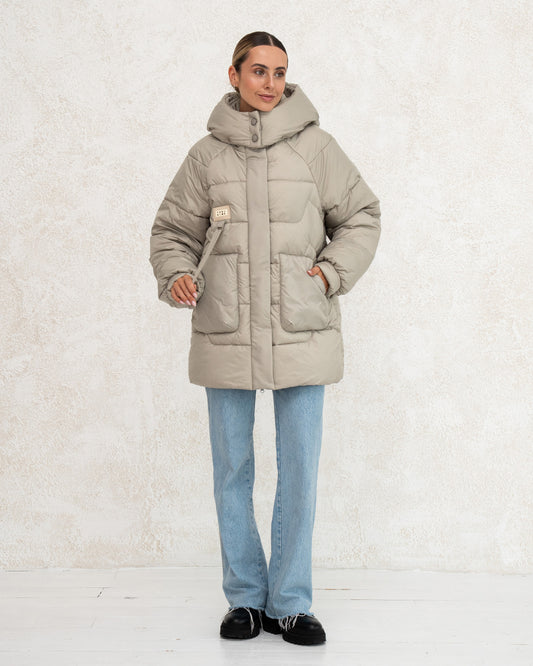 Damen-Winterjacke mit Kunstdaunen 0475 Oliv