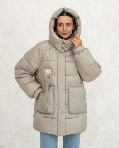 Damen-Winterjacke mit Kunstdaunen 0475 Oliv