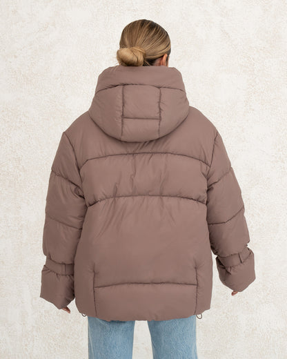 Damen-Winterjacke mit Kunstdaunen 0477 beige